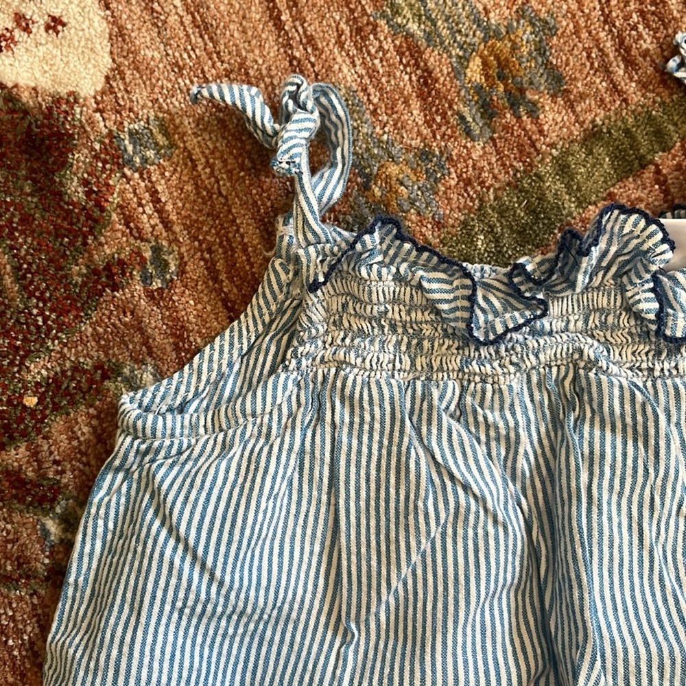 Zara Blue and White Striped Kids Blouse - Picture 3 of 3